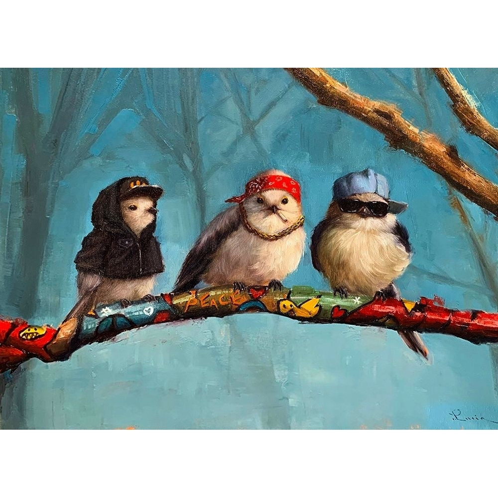 Birdz In Da Hood Poster Print by Lucia Heffernan H1637D Image 1