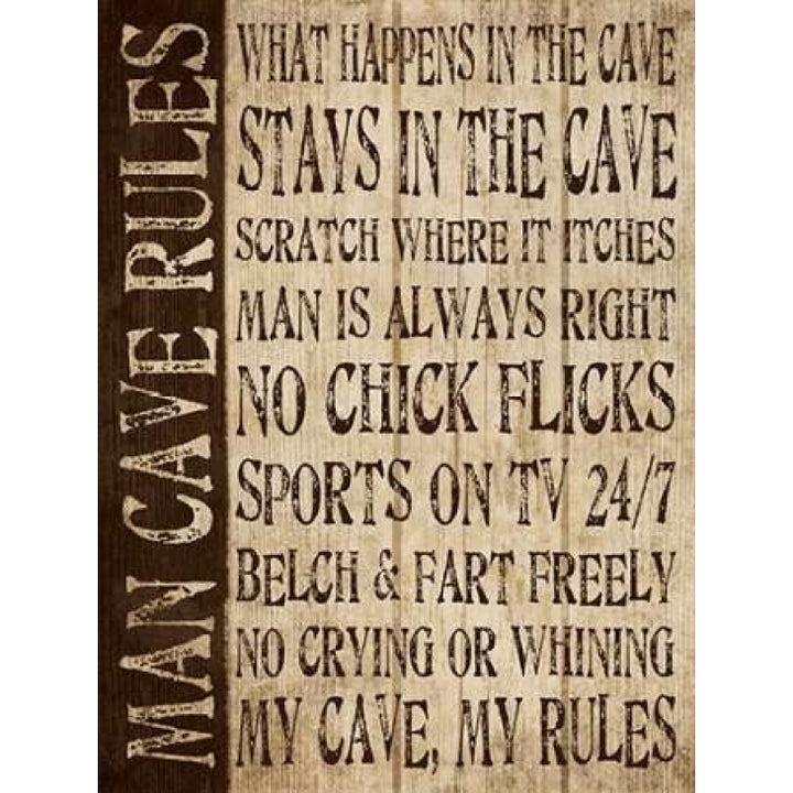 Man Cave Rules Poster Print by N Harbick Image 2