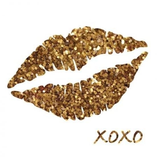 Glitter Lips Sq I Poster Print by N. Harbick Image 1