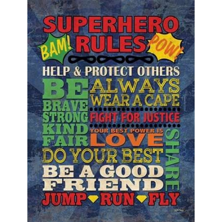 Superhero Rules Poster Print by N. Harbick Image 1