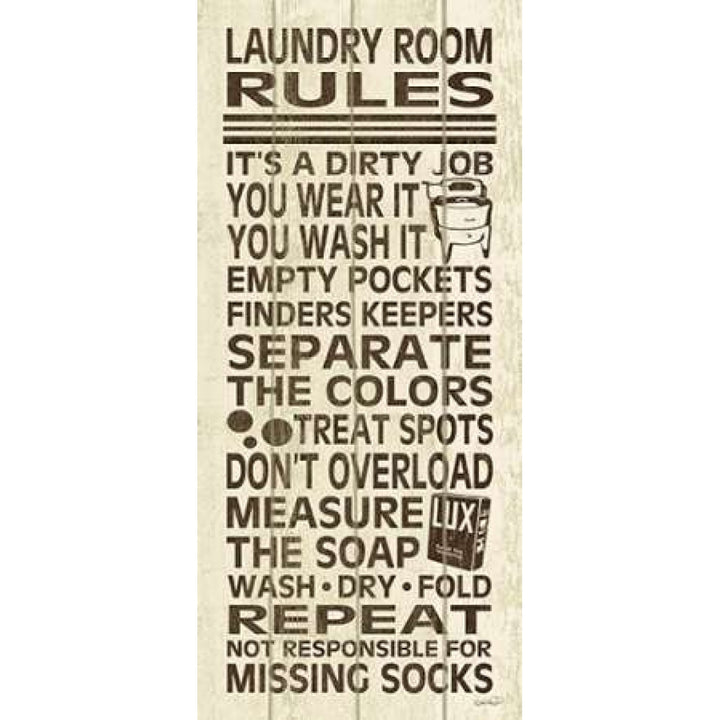 Laundry Room Rules III Poster Print by N. Harbick Image 1