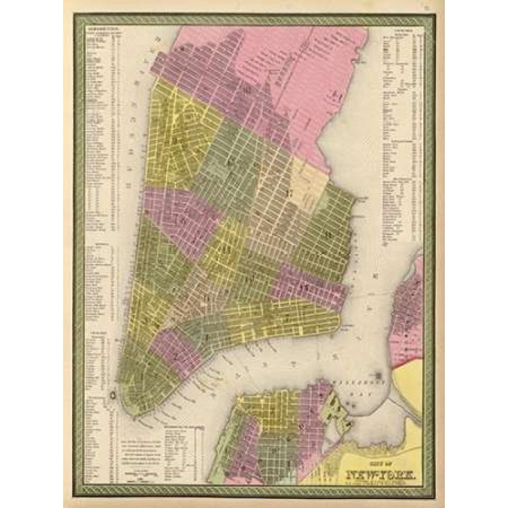 Vintage NYC Map Poster Print by N. Harbick Image 1