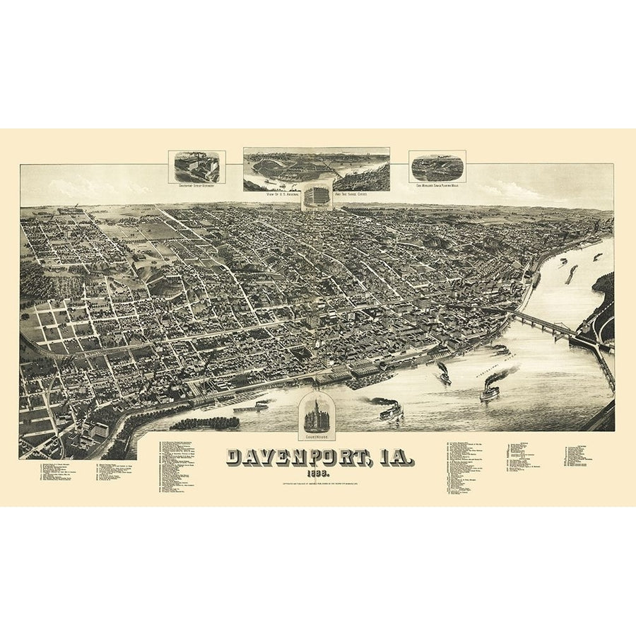 Davenport Iowa - Wellge 1888 Poster Print by Wellge Wellge IADA0005 Image 1