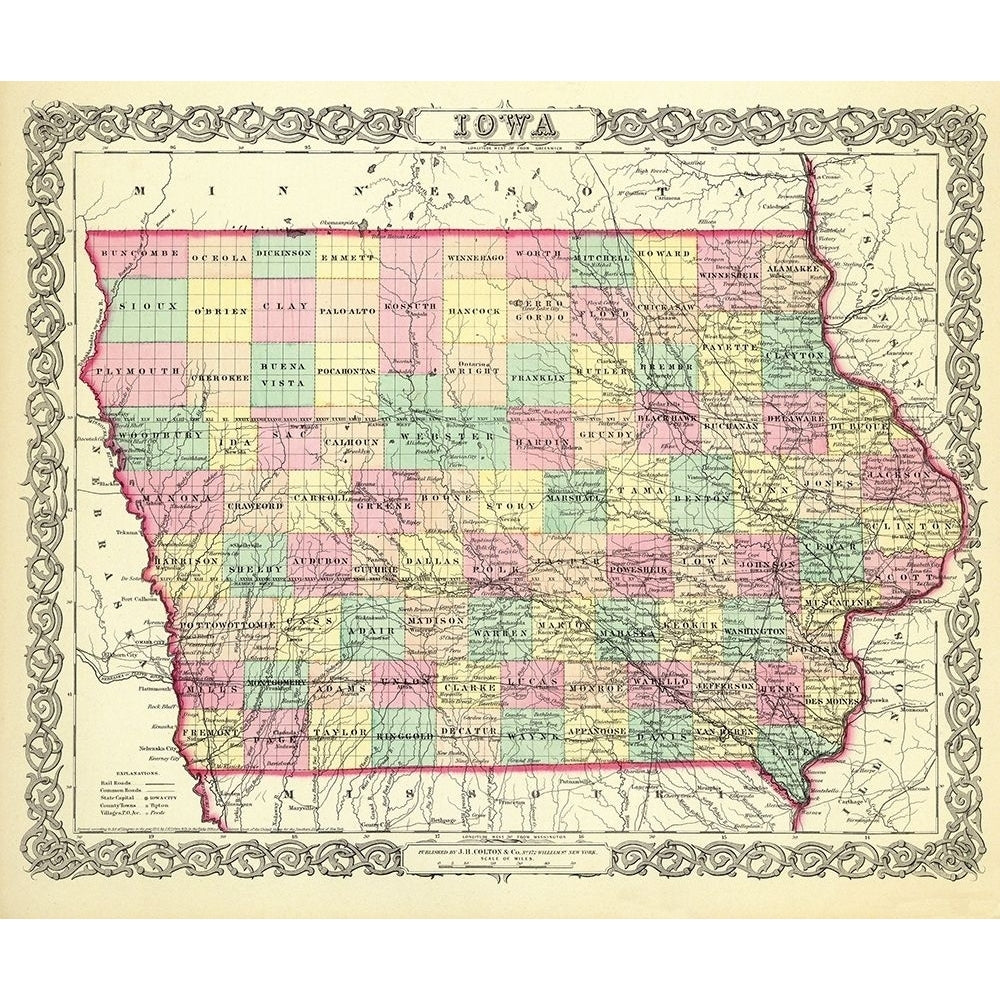 Iowa - Colton 1856 Poster Print by Colton Colton IAZZ0001 Image 1