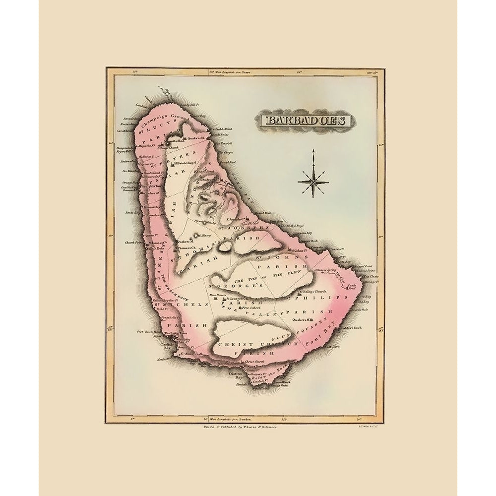 Barbados - Lucas 1823 Poster Print by Lucas Lucas ITBA0020 Image 1