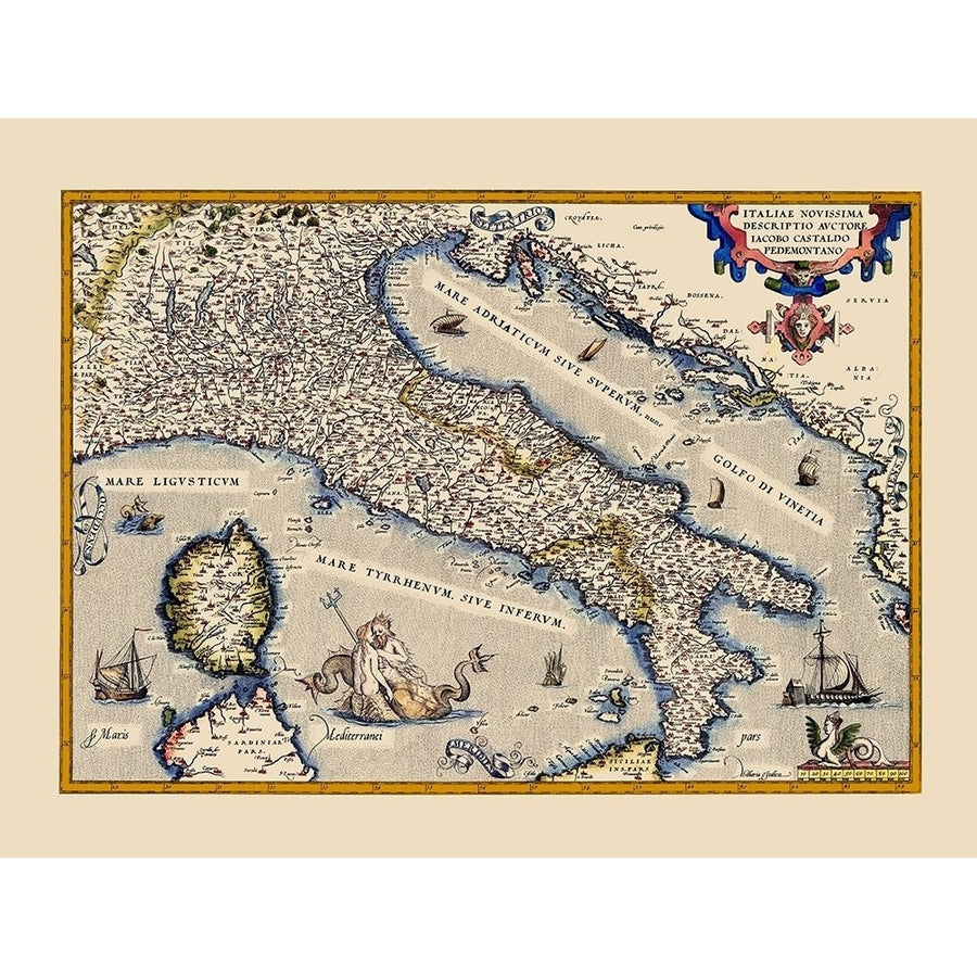 Italy - Ortelius 1570 Poster Print by Ortelius Ortelius ITIT0003 Image 1