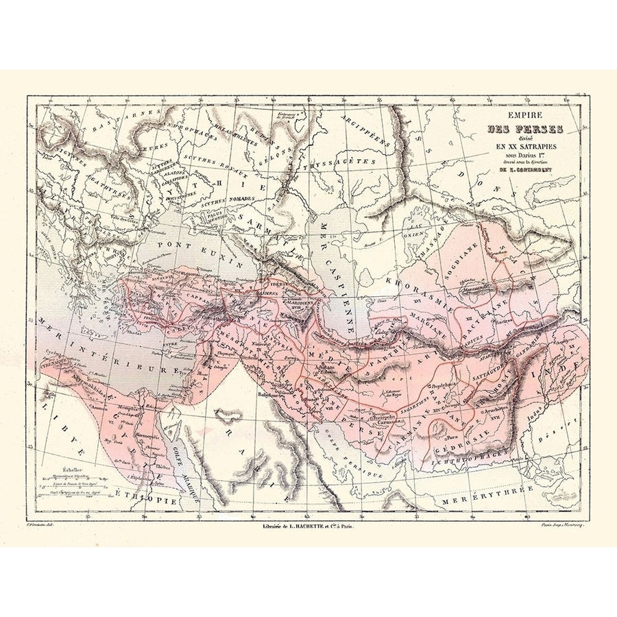 Middle East Persian Empire - Cortambert 1880 Poster Print by Cortambert Cortambert ITMI0006 Image 1