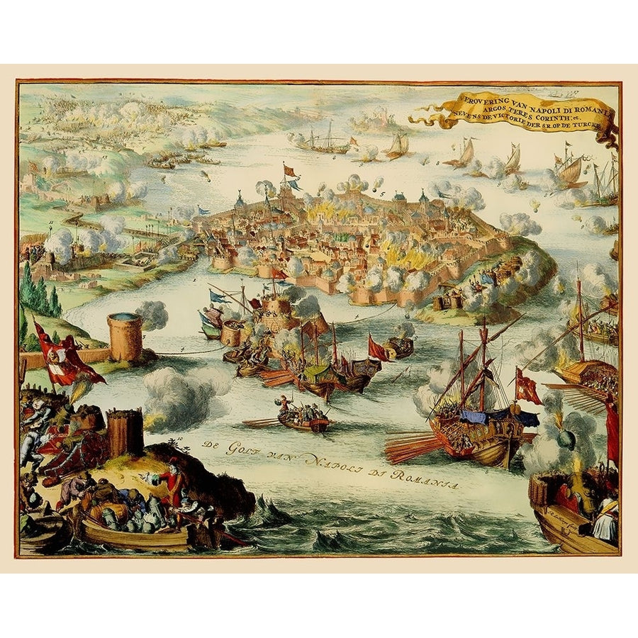 Nafplio Conquest Greece - DeHooghe 1686 Poster Print by De Hooghe De Hooghe ITNA0034 Image 1