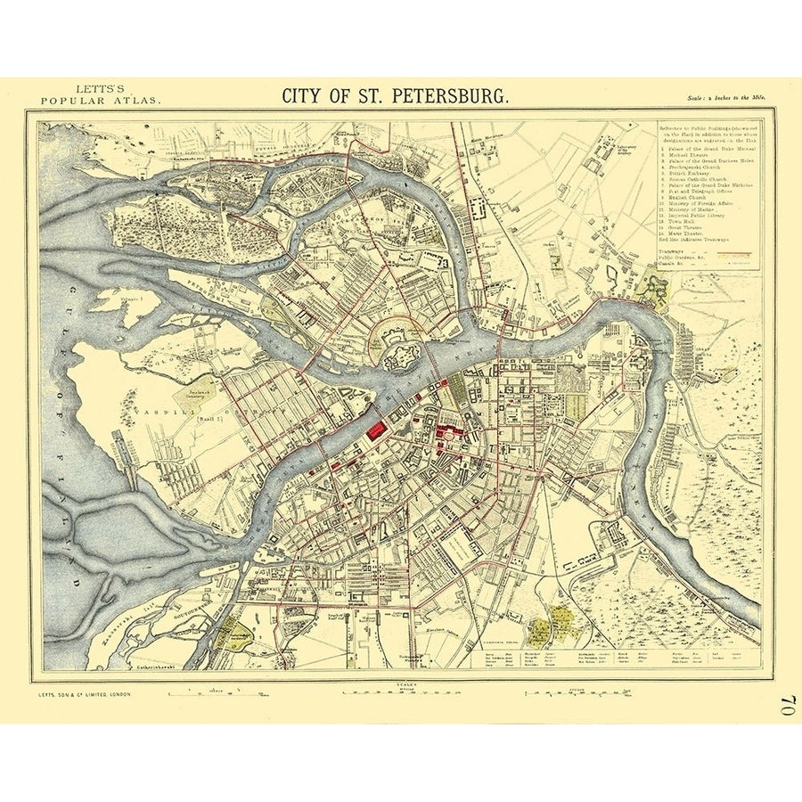 Saint Petersburg Russia Europe - Letts 1883 Poster Print by Letts Letts ITRU0050 Image 1