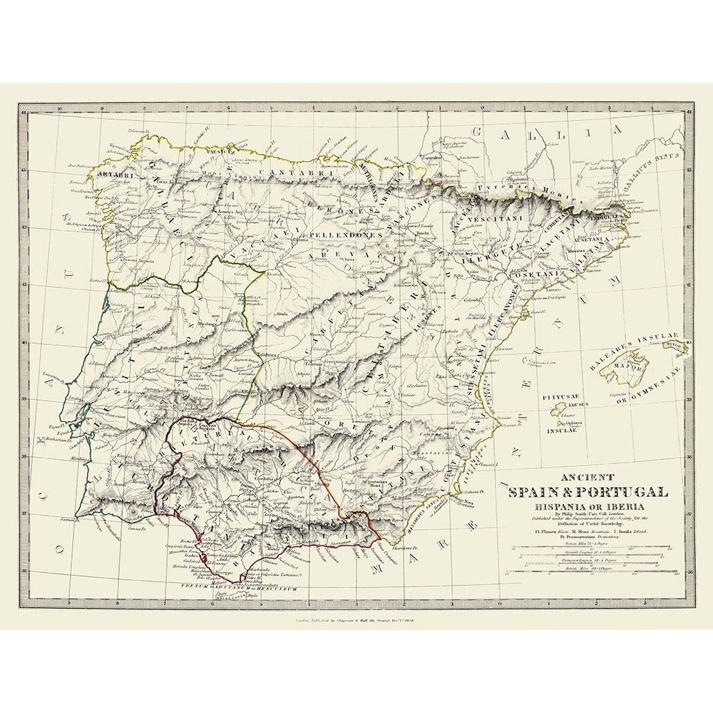 Ancient Spain Portugal - Chapman 1830 Poster Print by Chapman Chapman ITSP0375 Image 1