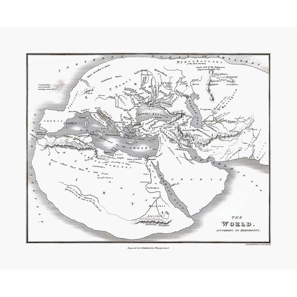 World Herodotus - Oxford 1828 Poster Print by Oxford Oxford ITWO0081 Image 1