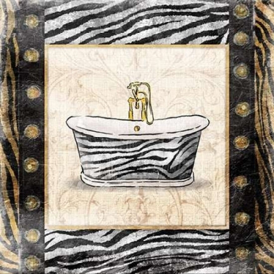 Black gold zebra bath Poster Print by Jace Grey Image 1
