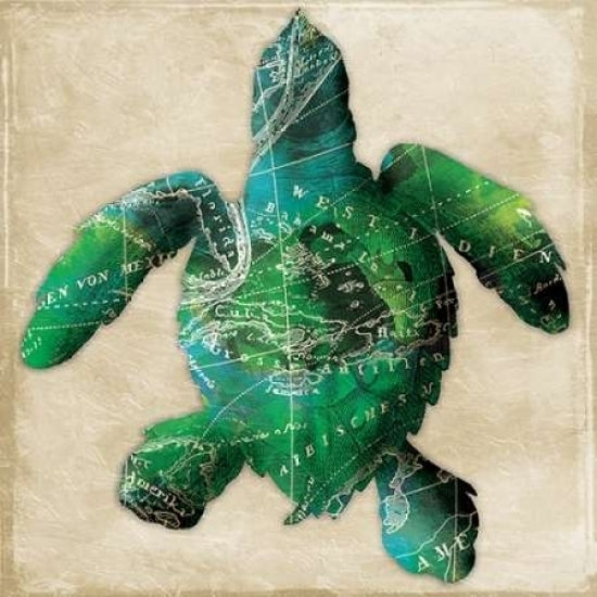 Map turtle Poster Print by Jace Grey Image 1