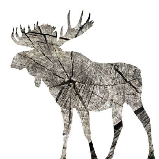 Wood Moose White Mate Poster Print by Jace Grey Image 1