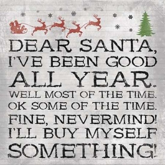 Dear Santa Nevermind Note Poster Print by Jace Grey Image 2