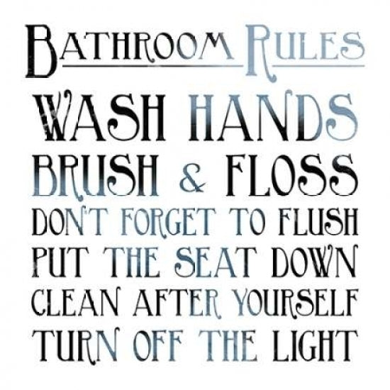 Bathroom Rules Poster Print by Jace Grey Image 1