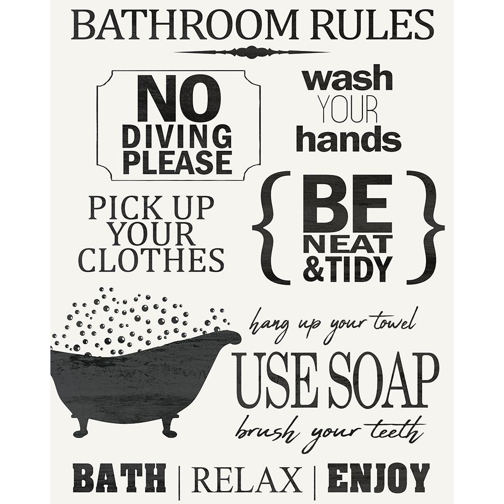 Bathroom Rules Poster Print by Allen Kimberly KARC1714A Image 1