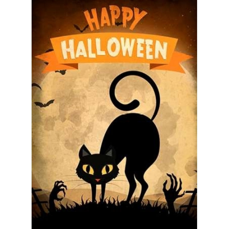 Happy Halloween Black Cat Poster Print by Kimberly Allen Image 1