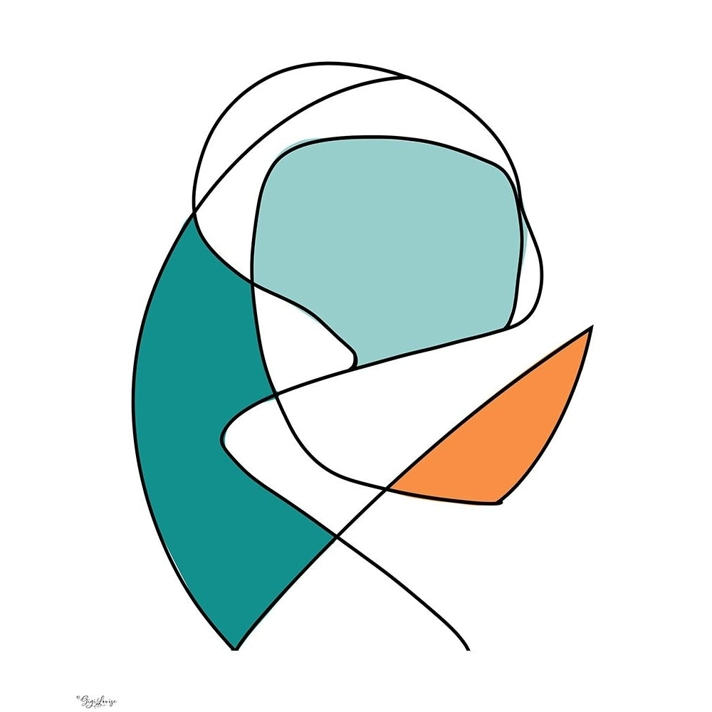 Abstract Teal Orange 2 Poster Print by Gigi Louise Image 1