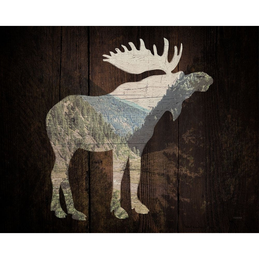 Lodge Wandering Moose Poster Print by Gigi Louise Image 1