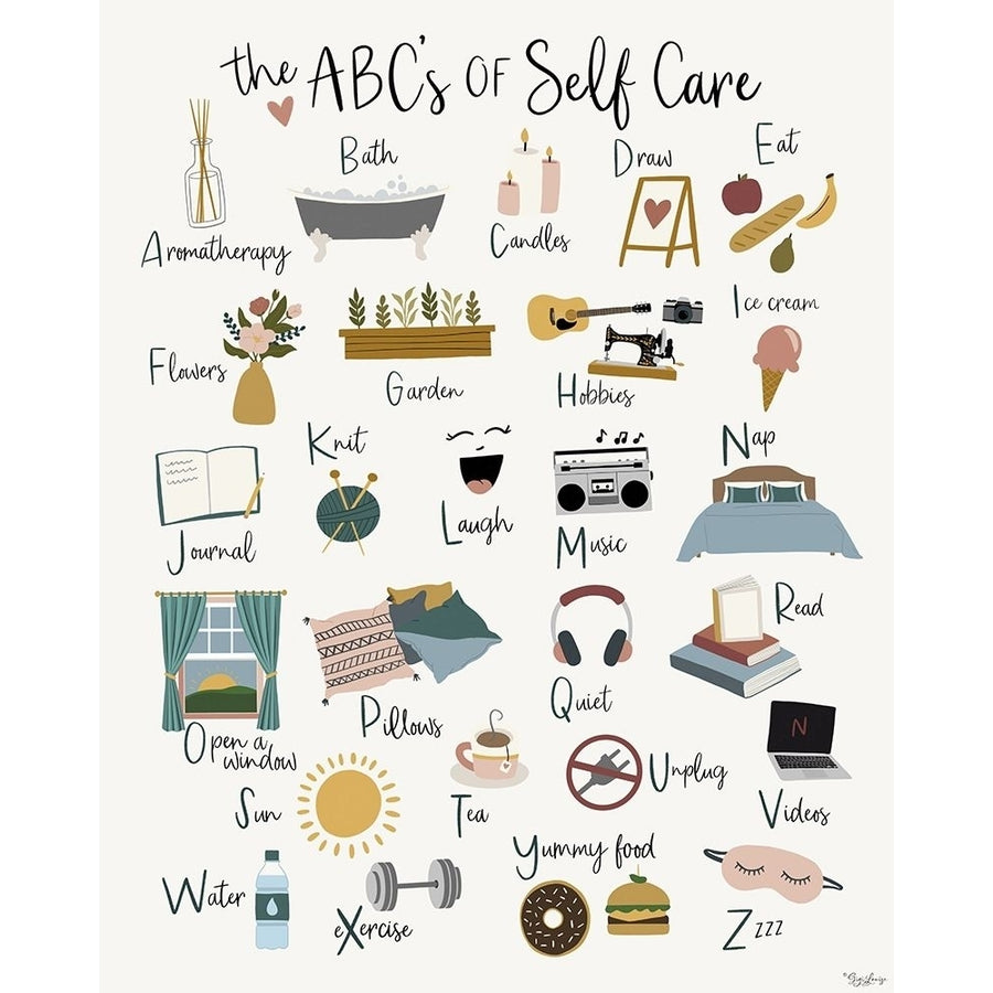 ABC Self Care Poster Print by Gigi Louise KBRC137A Image 1