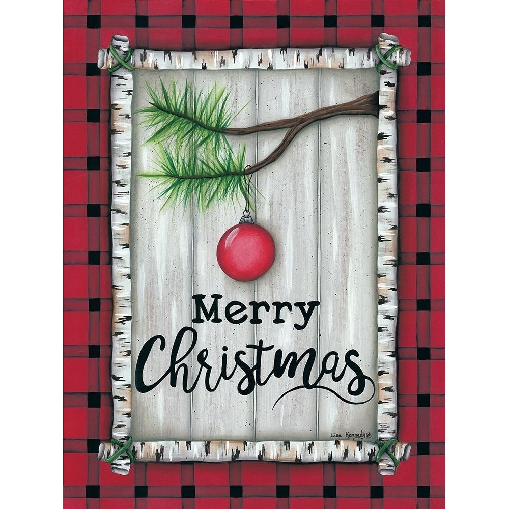 Red Christmas Plaid Poster Print by Lisa Kennedy Image 1