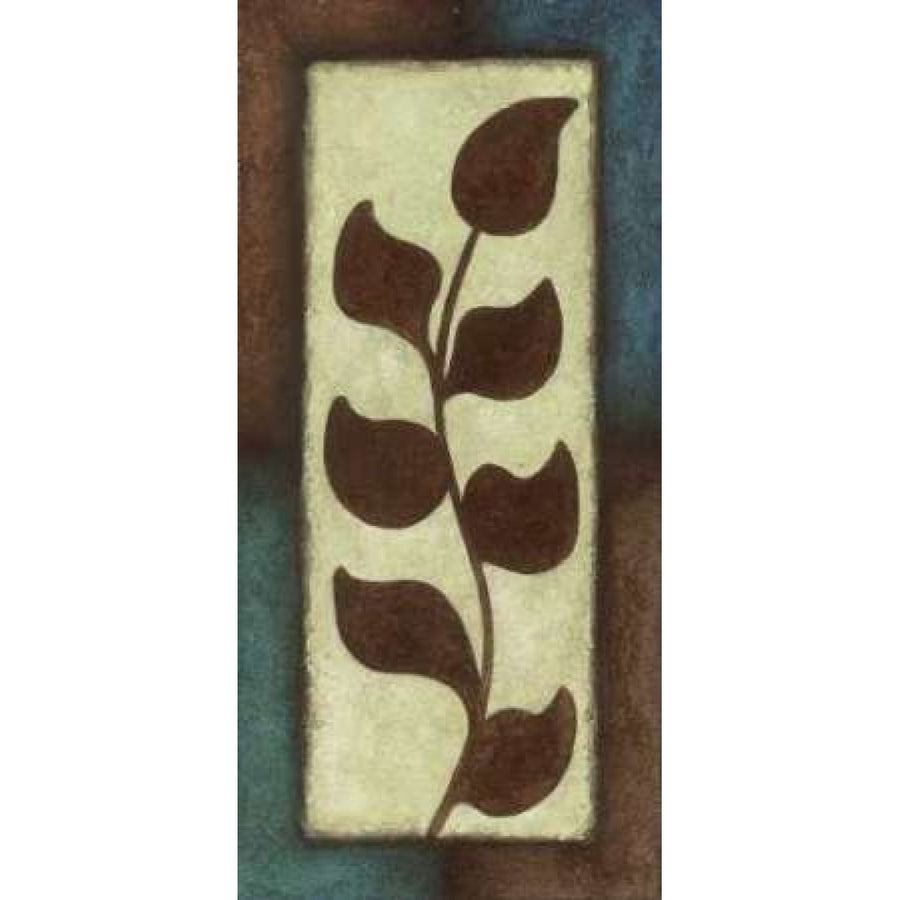 Blue and Brown Leaves Tall - Left Poster Print by Kristin Emery Image 1