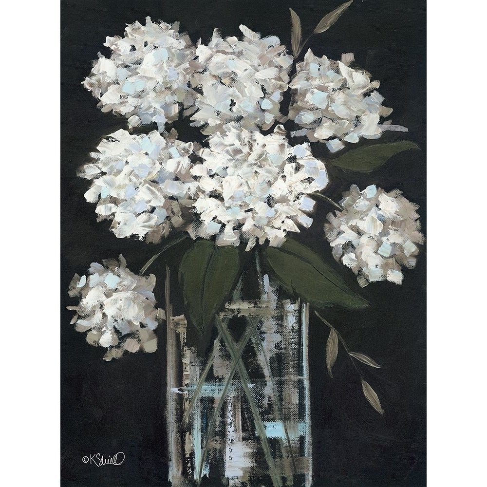 White Hydrangeas I Poster Print by Kate Sherrill KS130 Image 1