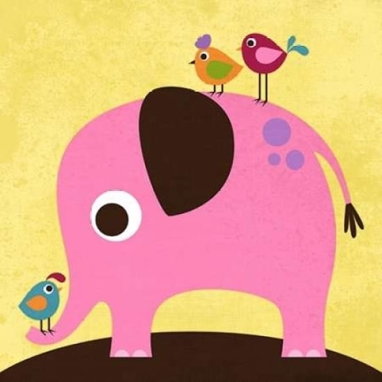 Elephant with Birds Poster Print by Nancy Lee Image 2