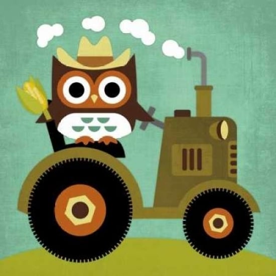 Owl on Tractor Poster Print by Nancy Lee Image 1