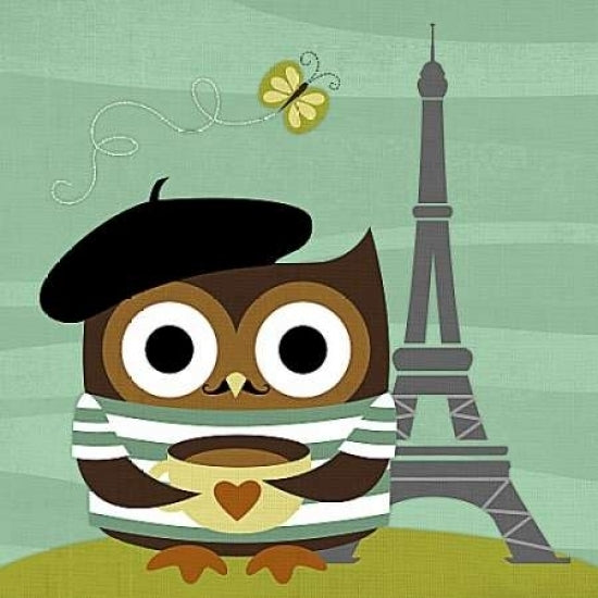 Owl in Paris Poster Print by Nancy Lee Image 2