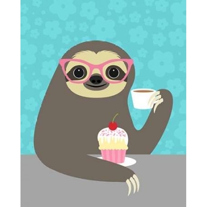 Diva Sloth Poster Print by Nancy Lee Image 2