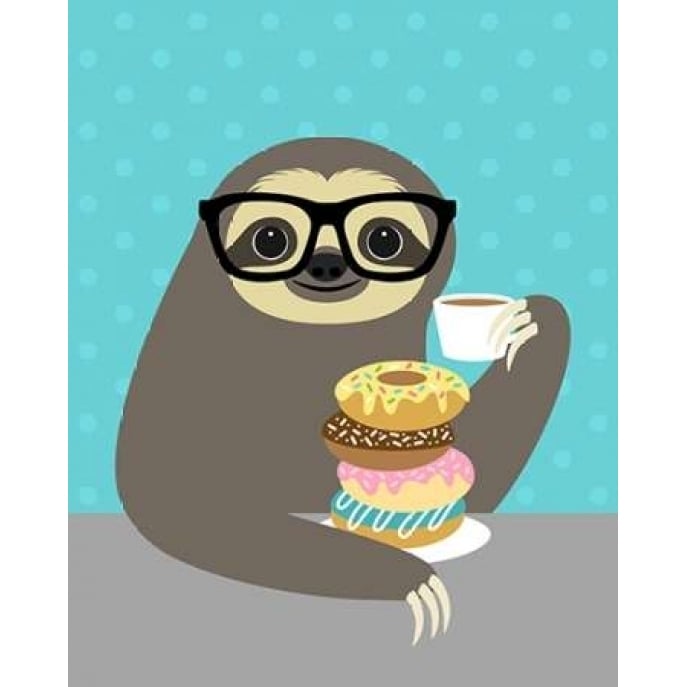 Snacking Sloth Poster Print by Nancy Lee Image 2