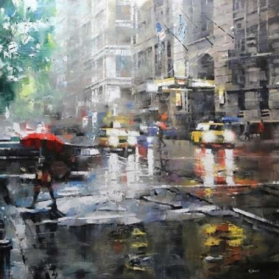 Manhattan Red Umbrella Poster Print by Mark Lague Image 2