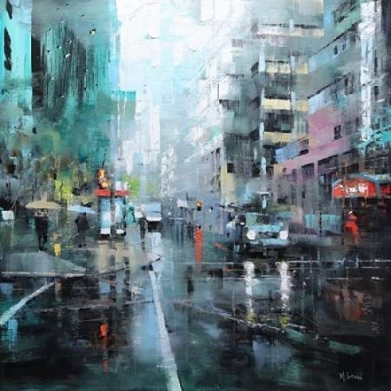 Montreal Turquoise Rain Poster Print by Mark Lague Image 2