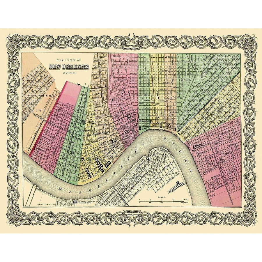 Orleans Louisiana - Colton 1855 Poster Print by Colton Colton LANE0004 Image 1