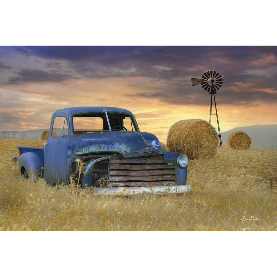 Old Chevy with Windmill Poster Print by Lori Deiter Image 1