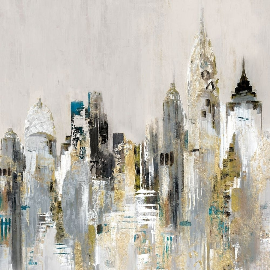 Golden Cityscape Poster Print by Valeria Mravyan Image 1