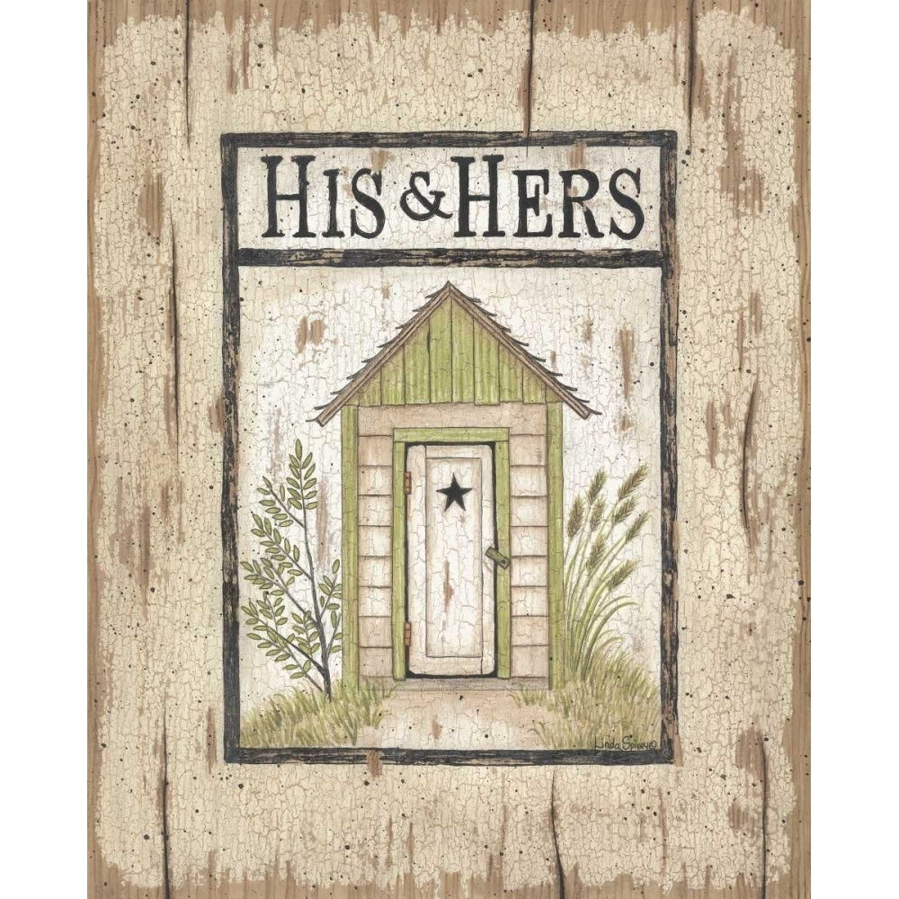 His and Hers Outhouse Poster Print by Linda Spivey Image 1