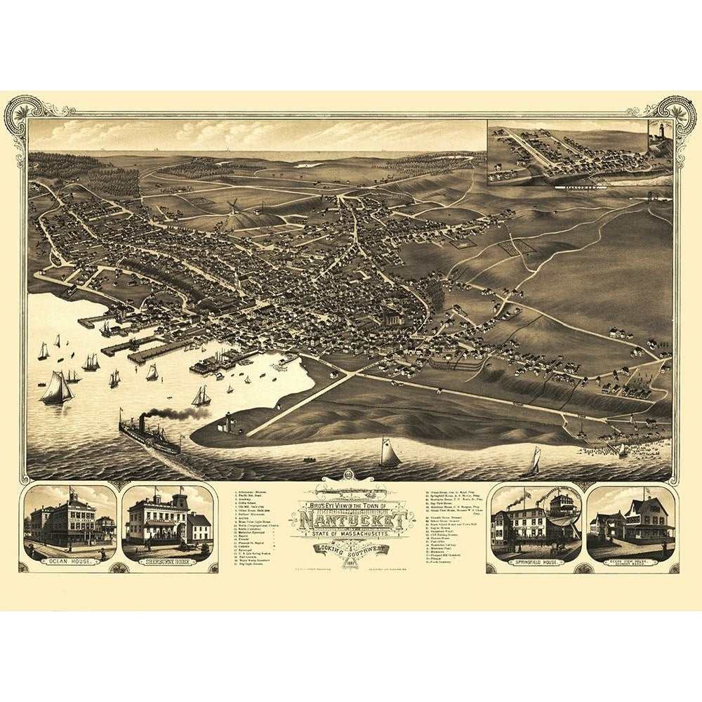 Nantucket Massachusetts - Stoner 1881 Poster Print by Stoner Stoner MANA0001 Image 1