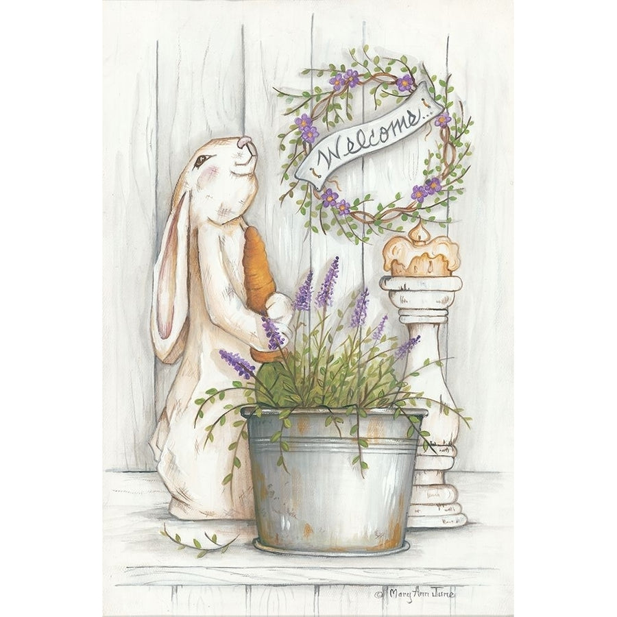 Welcome Bunny Poster Print by Mary Ann June Image 1