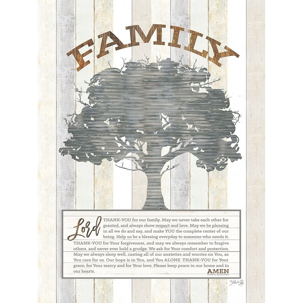 Family Prayer Tree Poster Print by Marla Rae Image 1