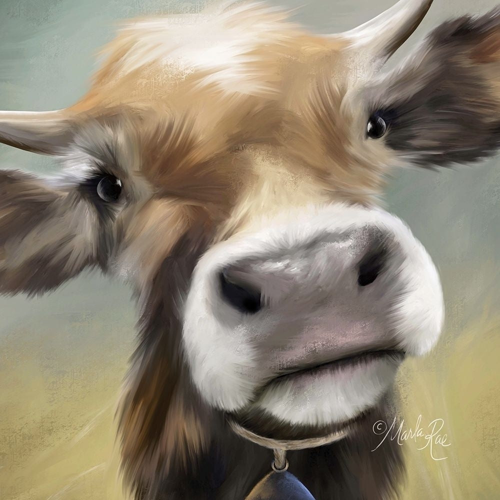 Up Close Moomoo Poster Print by Marla Rae Image 1