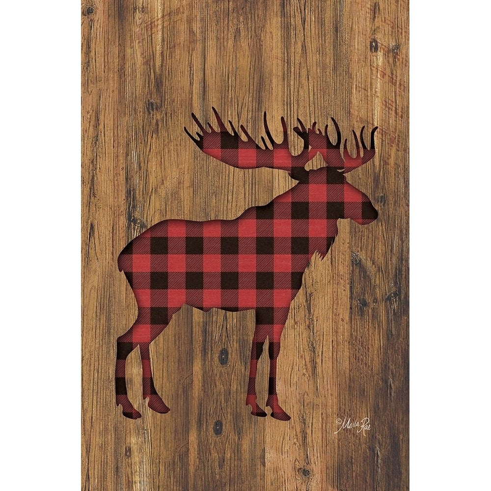 Buffalo Plaid Moose Poster Print by Marla Rae Image 1