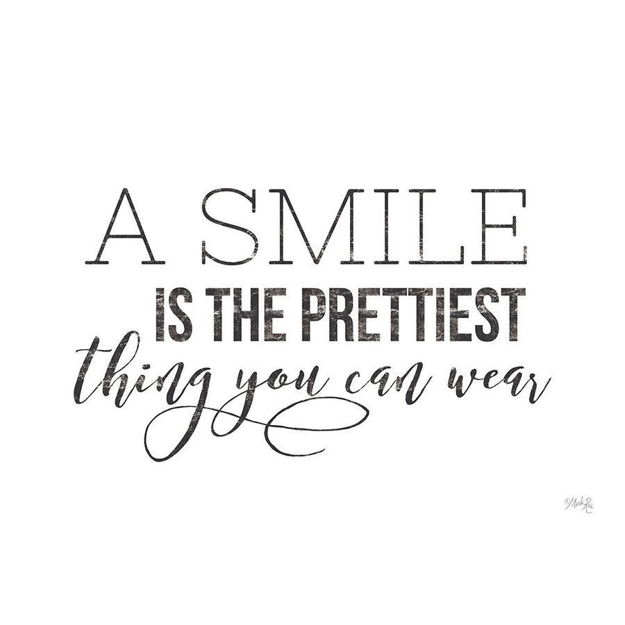 A Smile is the Prettiest Thing You Can Wear Poster Print by Maria Rae Image 1