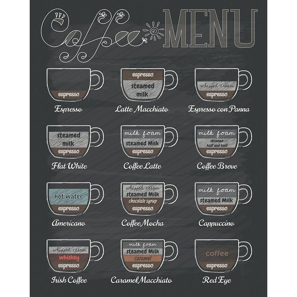 Coffee Menu Poster Print by Braun Studio Braun Studio MC1332 Image 1