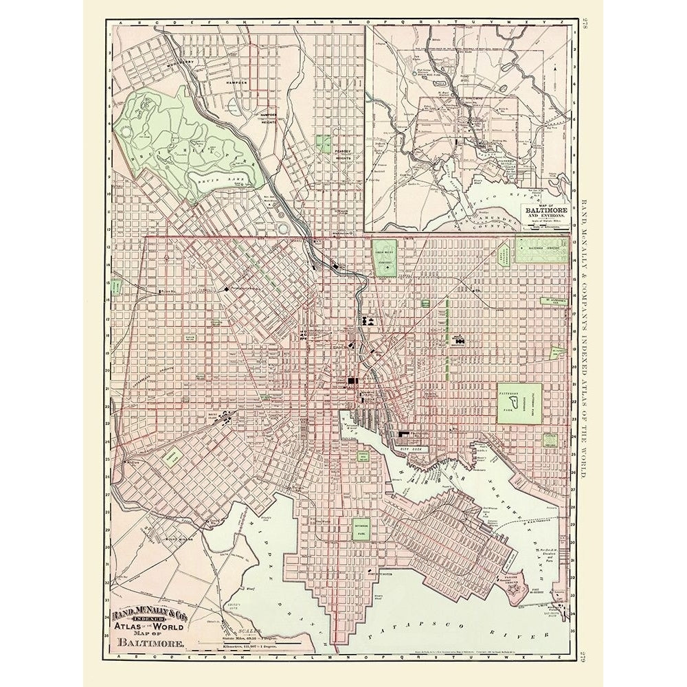 Baltimore Maryland - Rand McNally 1897 Poster Print by Rand McNally Rand McNally MDBA0017 Image 1