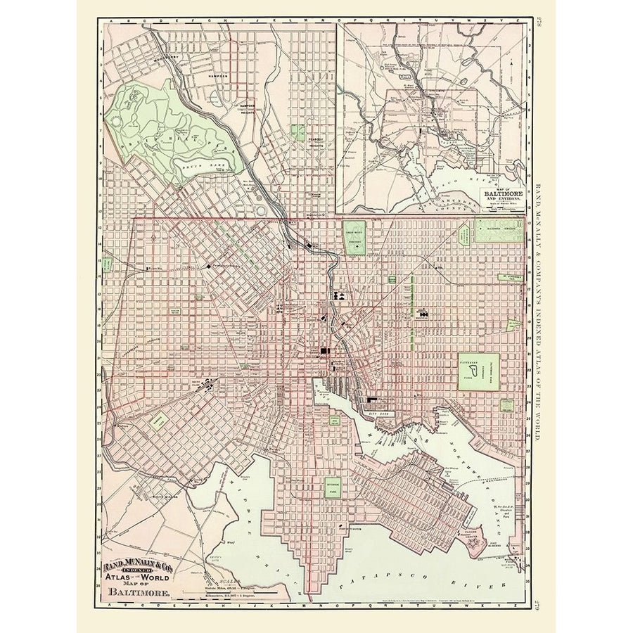 Baltimore Maryland - Rand McNally 1897 Poster Print by Rand McNally Rand McNally MDBA0017 Image 1