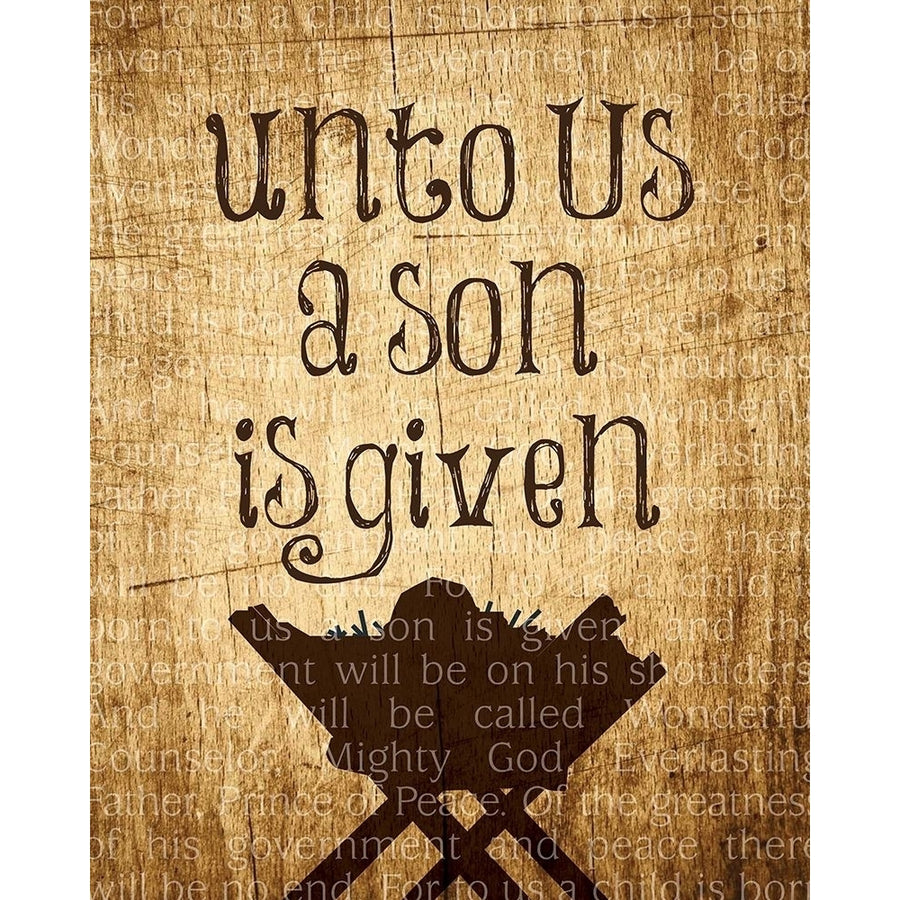 Christmas Unto Us Manger Poster Print by Melody Hogan Image 1