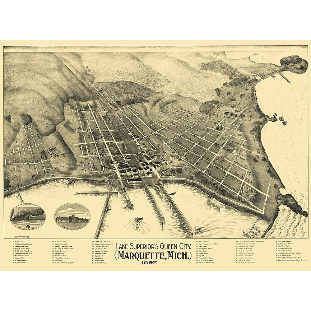 Marquette Michigan - 1897 Poster Print by Unknown Unknown MIMA0002 Image 1